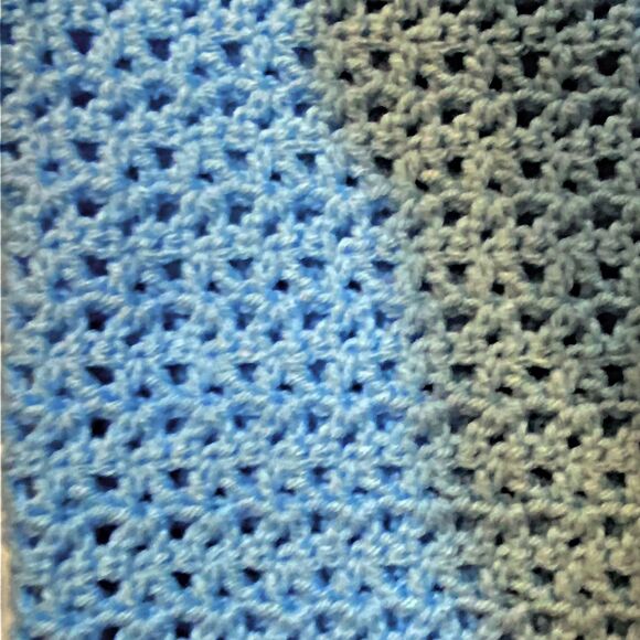 Baby Blanket Handmade Crochet with Coordinating Crochet Beanie Hat Set - Picture 4 of 10